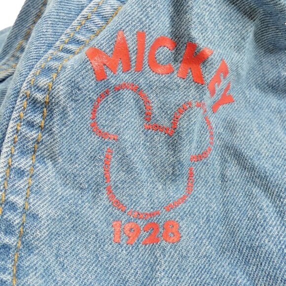 M&S Childs Jean Jacket Hoodie Mickey Mouse Blue Denim Gray Disney Size XS (2-3) - Picture 4 of 12
